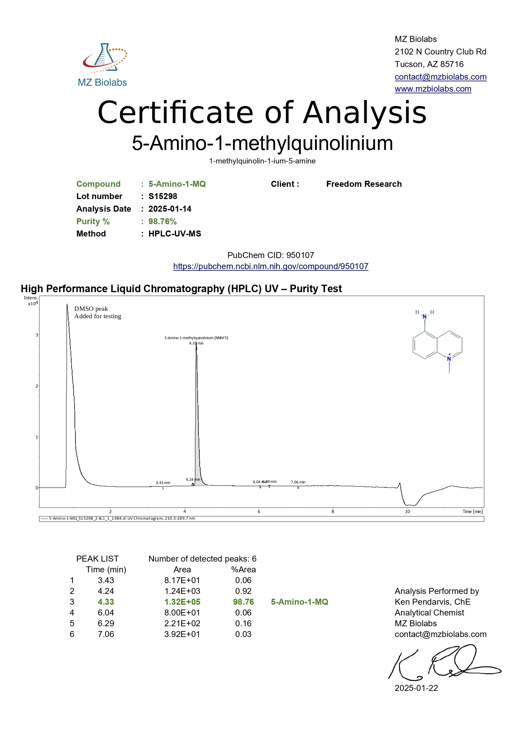 5-Amino-1MQ Image 1